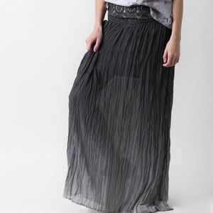 Gimmicks by BKE dip dyed gray sheer partially lined maxi skirt